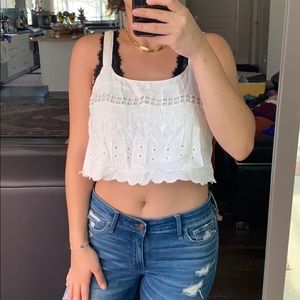 LA HEARTS PACSUN CROP TIE BACK WHITE TANK TOP
